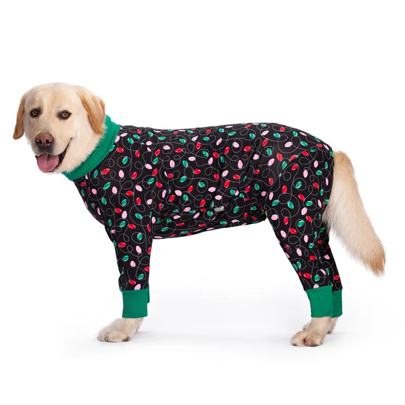 Cartoon Animal Print Cotton Dog Pajamas Cute Dog Onesie Male Female Dog Clothes For Large Dog Autumn Dog Jumpsuit Romper For Dog