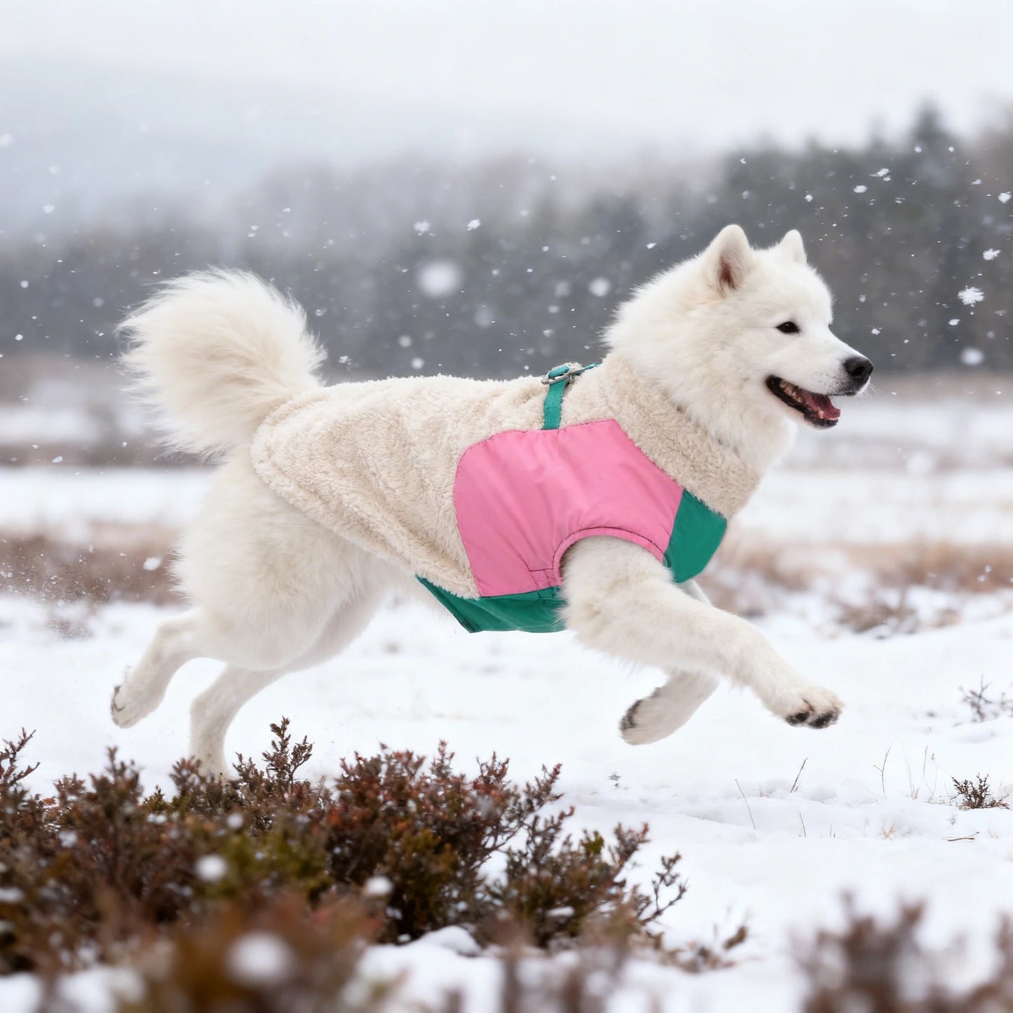 The dog lambskin material autumn and winter jacket is warm and comfortable