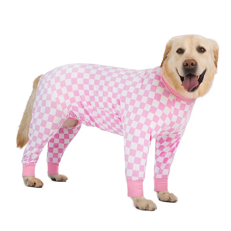 Cartoon Animal Print Cotton Dog Pajamas Cute Dog Onesie Male Female Dog Clothes For Large Dog Autumn Dog Jumpsuit Romper For Dog