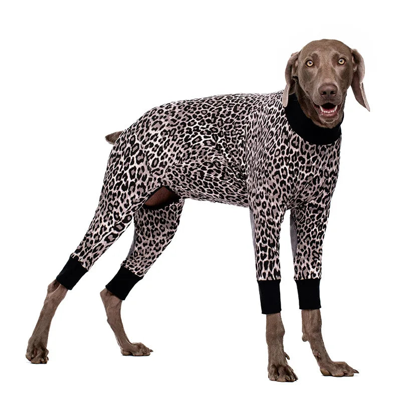Cartoon Animal Print Cotton Dog Pajamas Cute Dog Onesie Male Female Dog Clothes For Large Dog Autumn Dog Jumpsuit Romper For Dog