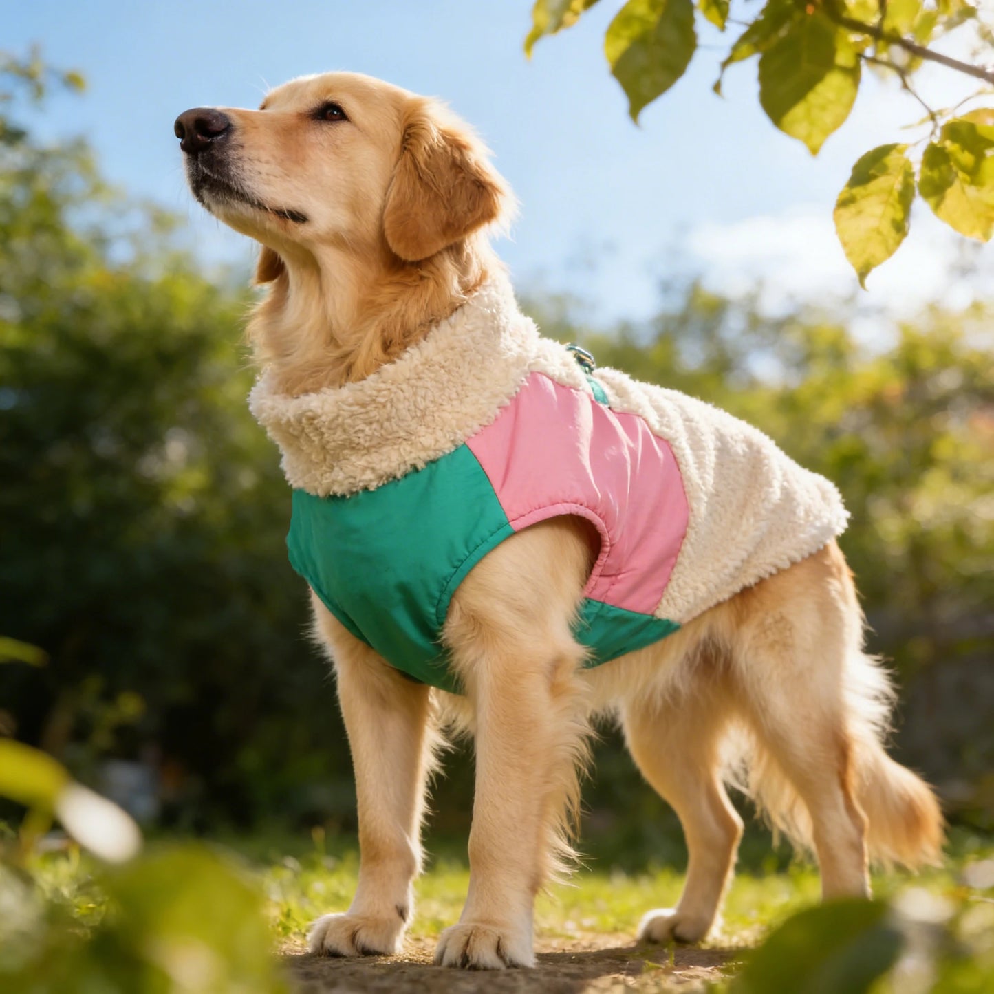 The dog lambskin material autumn and winter jacket is warm and comfortable