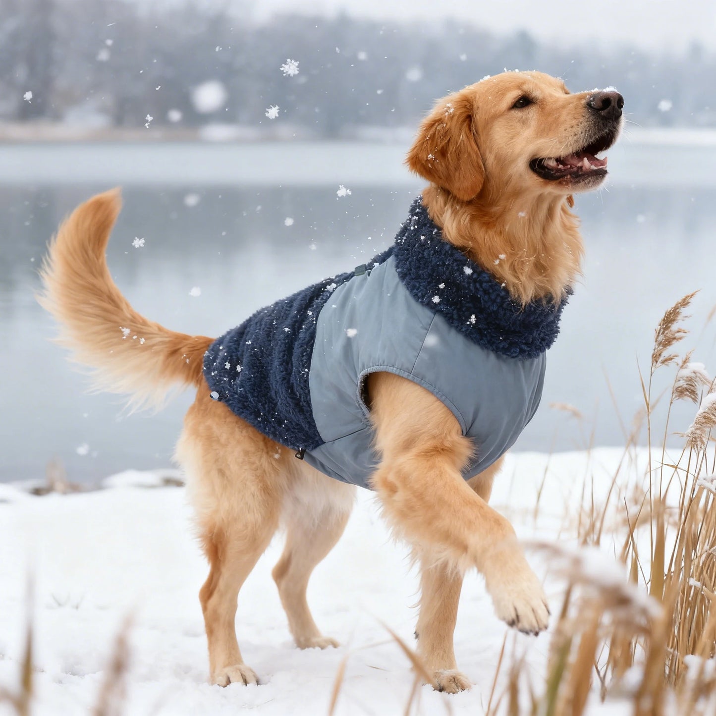 The dog lambskin material autumn and winter jacket is warm and comfortable